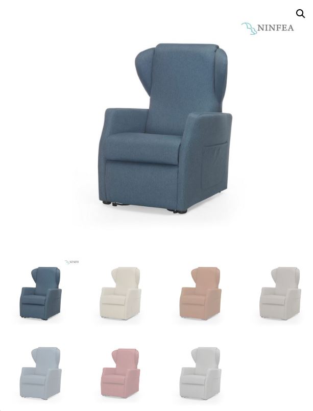 POLTRONA ELEVABILE CON ROLLER SISTEM - 4 RUOTE DA 50 mm - NINFEA - PO401 (MORETTI)