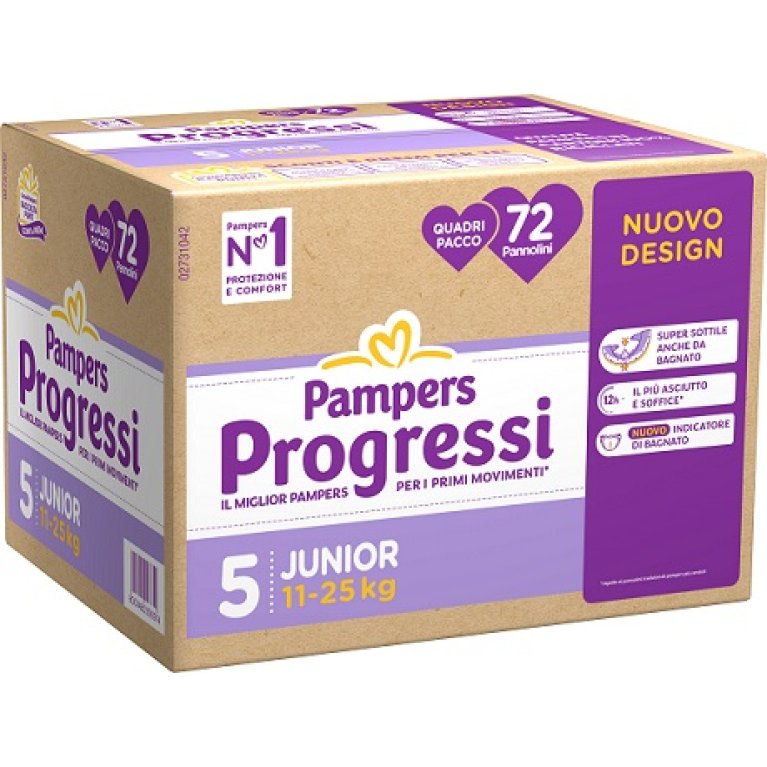 PANNOLINI PROGRESSI PROGRESSI QUADRIPACK TAGLIA 5 JUNIOR 72 PZ